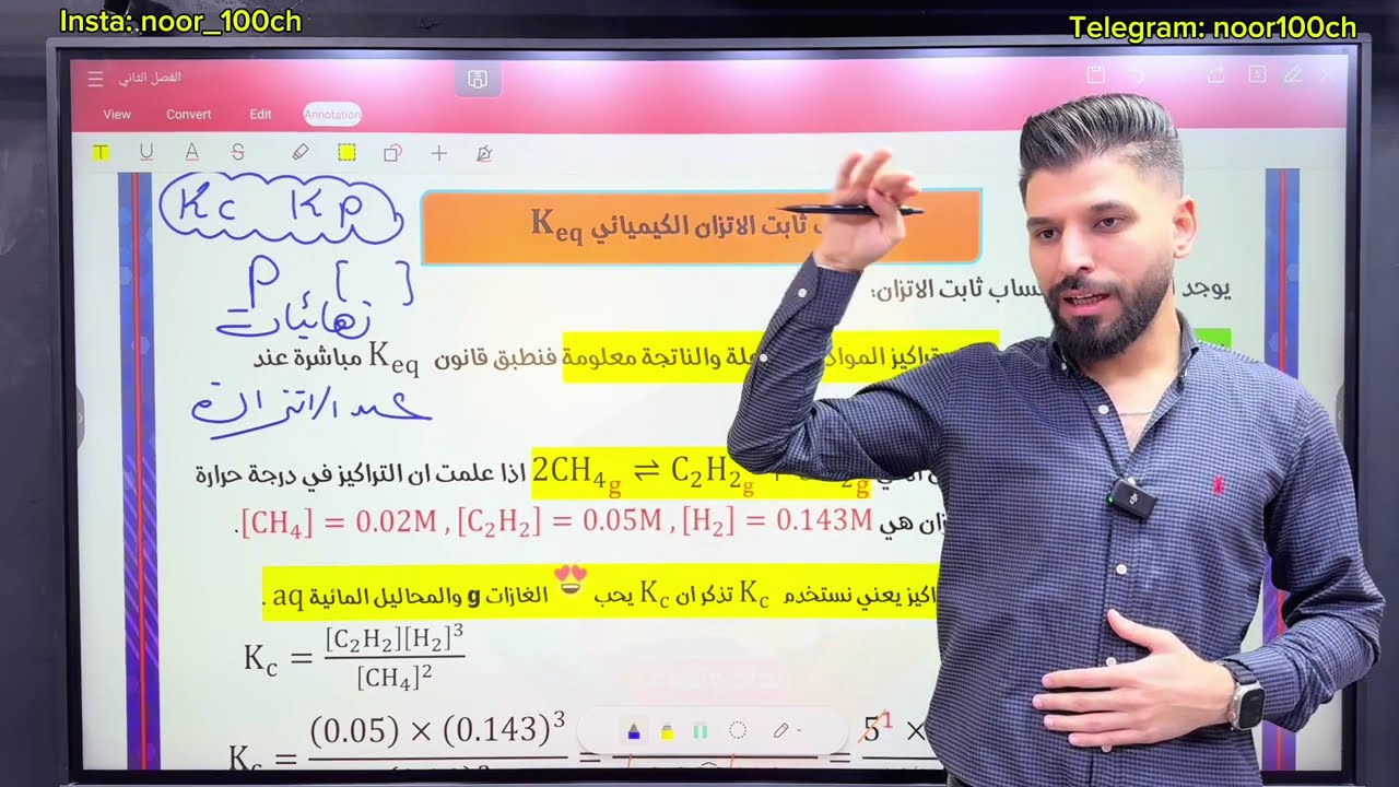 المراجعة المركزة // الفصل الثاني / الاتزان الكيميائي / السادس العلمي