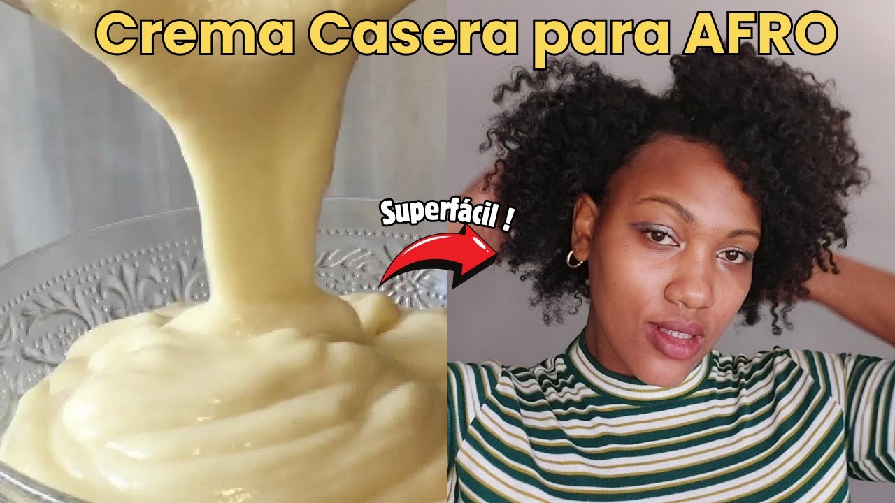 como hacer CREMA DE PEINAR CASERA para PELO AFRO / AFRO BIEN DEFINIDO / DIY