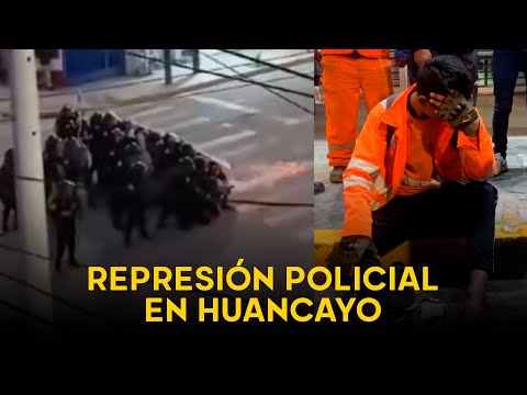Huancayo: Marcha pacífica termina con heridos de perdigones, bombas lacrimógenas y un detenido