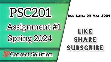 PSC201 - Assignment no. 1(Spring 2024) | 💯Correct Solution