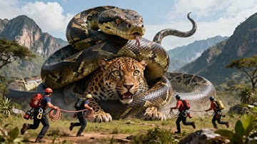 Unbelievable Rescue: Giant Python Attacks Wild Leopard in Mountain Survival 🐍🐆
