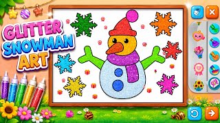 Snowman Glitter Art Coloring | Fun Christmas Coloring Game for Kids screenshot 4