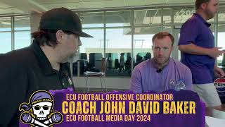 ECU Football Offensive Coordinator Coach John David Baker, ECU Media Day 2024