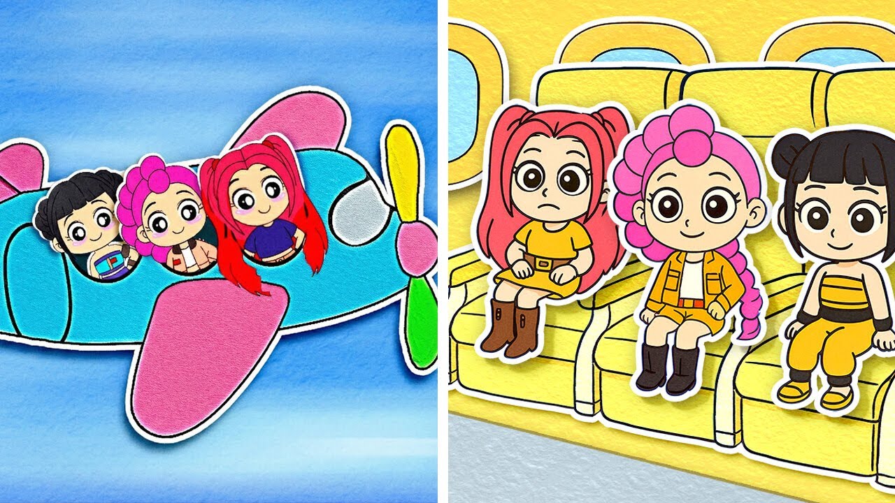 Huntrix Airplane Mission ✈️ K-Pop Demon Hunters Crazy Paper Adventure!