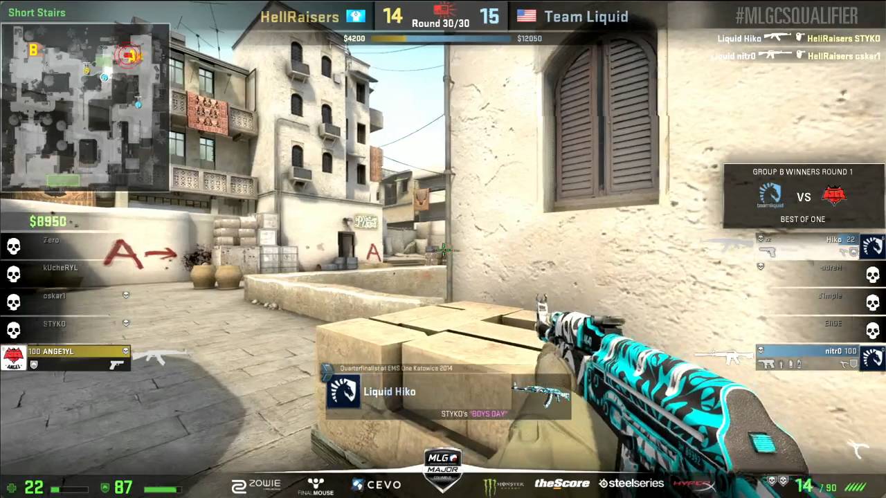 HellRaisers ANGE1- Clutch 1v2 with jump shot MLG Columbus 2016 Main Qualifier