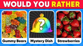 Would You Rather...? JUNK FOOD vs HEALTHY FOOD vs MYSTERY Dish Edition 🍎🍕🍽️