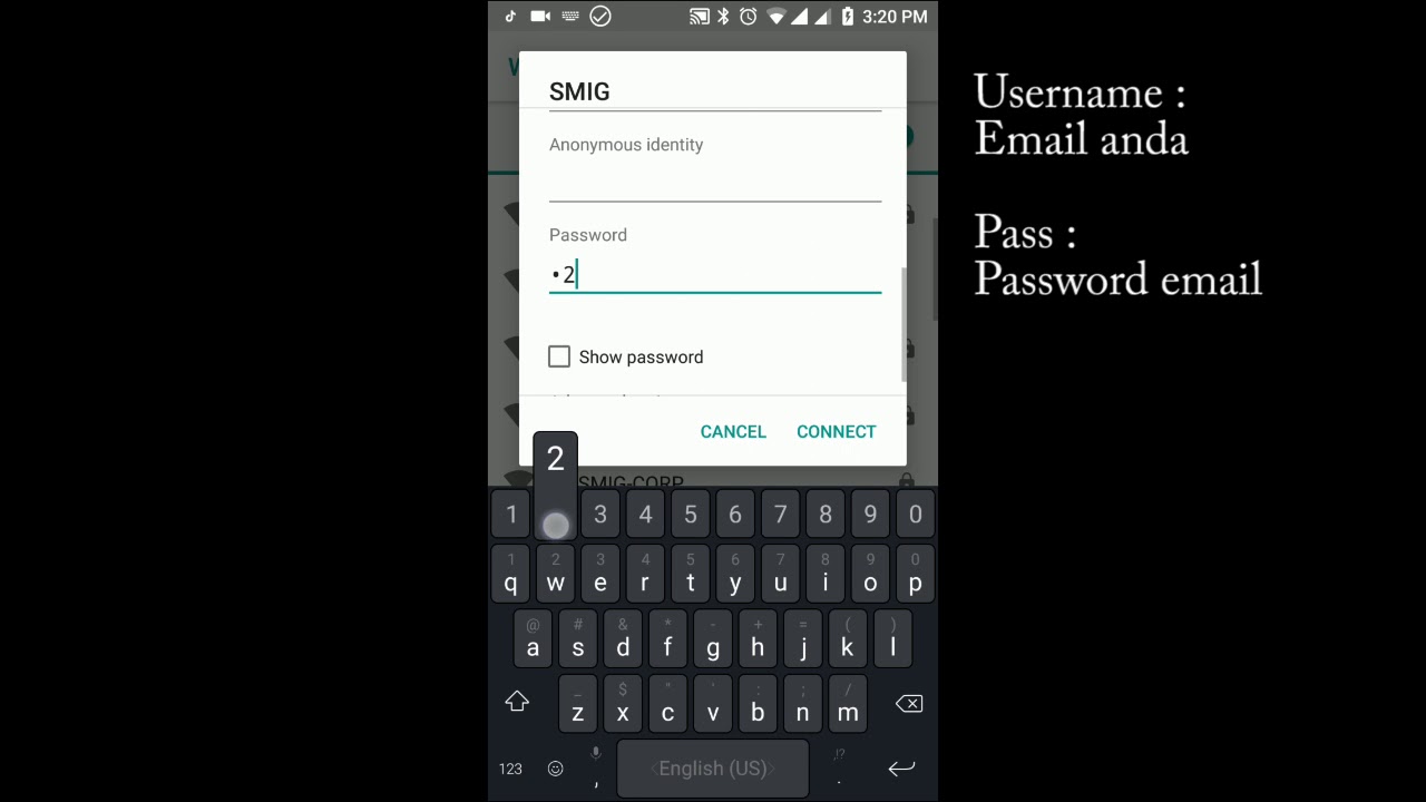 Cara konek wifi enterprise di Android - YouTube
