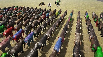 500 Mammoths vs Dinopithecus, Megapithecus & Broodmother Lysrix