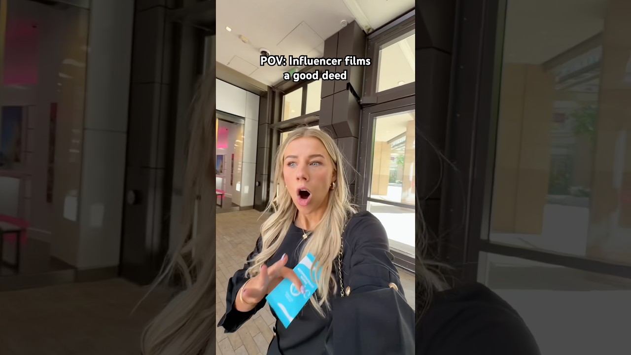 POV: Influencer films a good deed