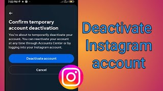 How to deactivate instagram account