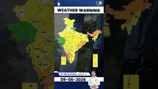Weather Warning for 09th June, 2026 #weatherupdate #monsoon #shorts #youtubeshorts