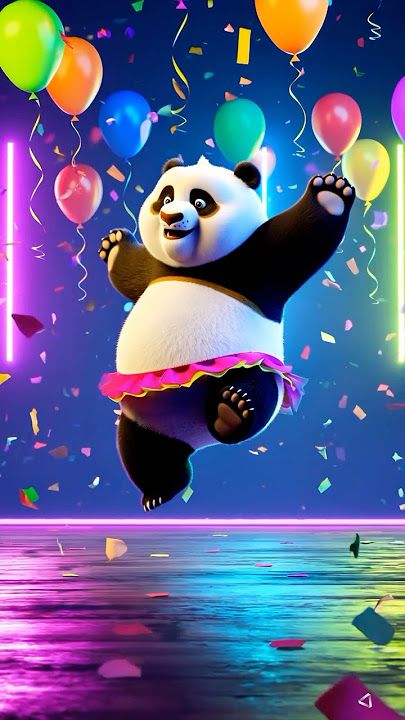 Cute Panda dancing on the dance floor