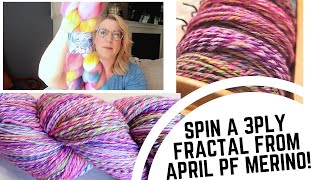 Spinning a 3 Ply Fractal from the Paradise April Merino Wool dyed by Dancing Skies Fiber Arts!