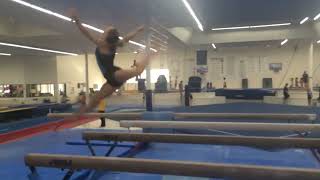 Sydney Ewing - Beam practice - Switch leap + sissone ring