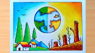 Environment Day Drawing Save Tree Save Earth Drawing Drawing For Global Warming