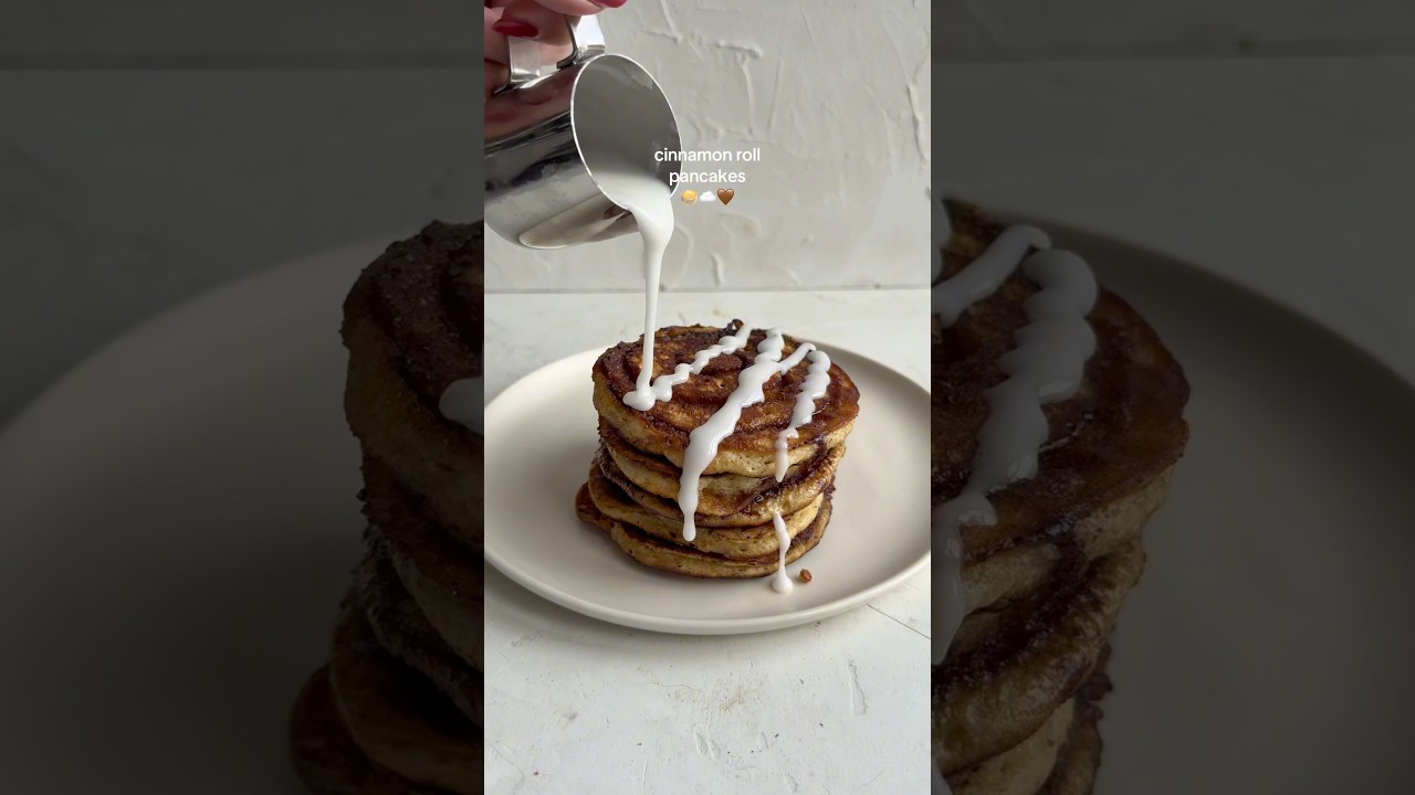 Cinnamon roll pancakes 😍🥞 