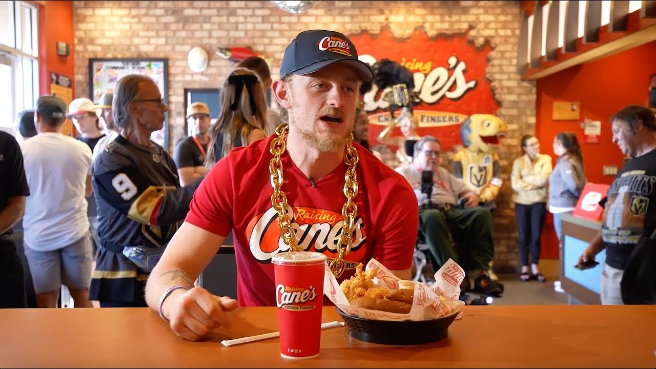 Pro Ice Hockey Center Jack Eichel serves up Box Combos in the Raising Cane's Drive Thru YouTube