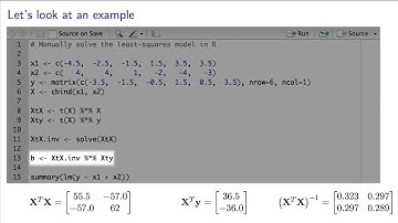 Least squares - 13 - Multiple linear regression - Matrix form and an example