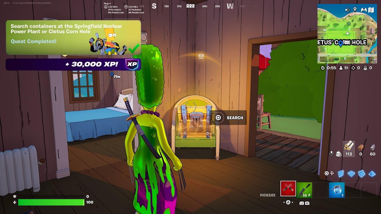 Fortnite - Search Containers At The Springfield Nuclear Power Plant Or Cletus Corn Hole