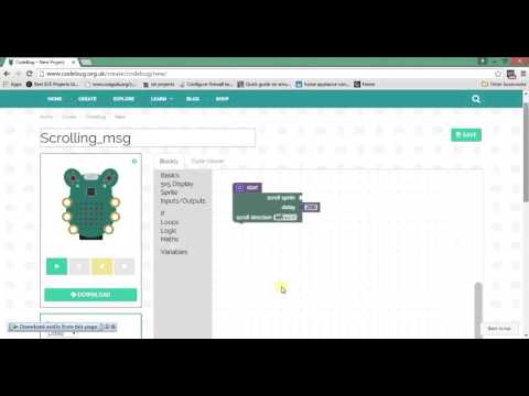 CodeBug Simulation : Scrolling message