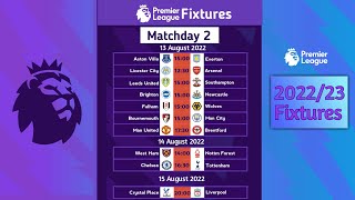 Premier League - Matchday 2 - Premier League Fixtures Today