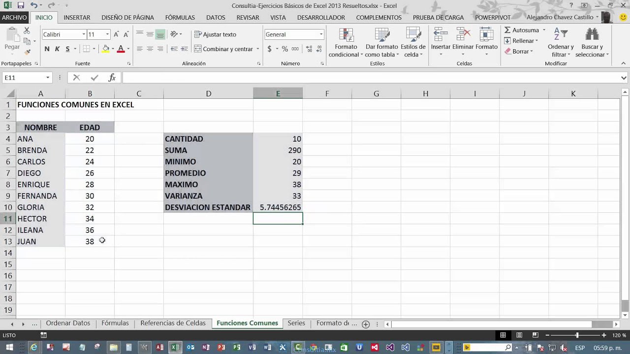 15 Funciones Comunes En Excel 2013 YouTube