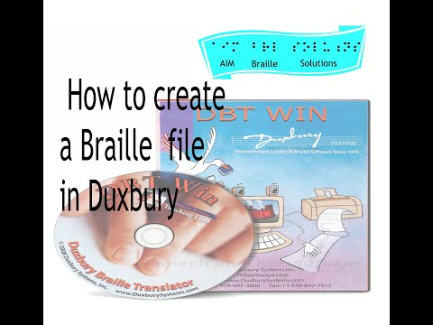Lesson 1- How to create a new file in Duxbury Braille Software