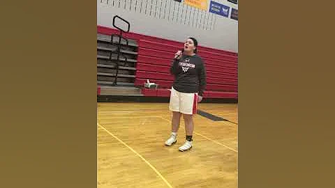Darcy Patterson sings National Anthem