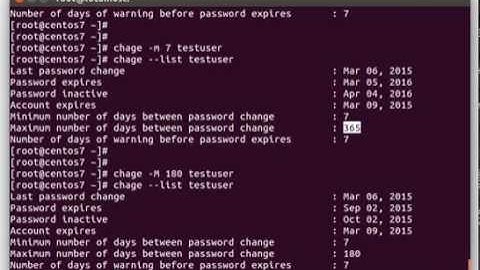 Using the chage command to manage password settings on Linux
