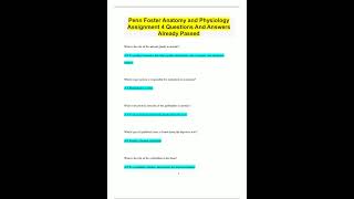 Penn Foster Anatomy and Physiology Assignment 4 Questions And Answers Already Passed2738