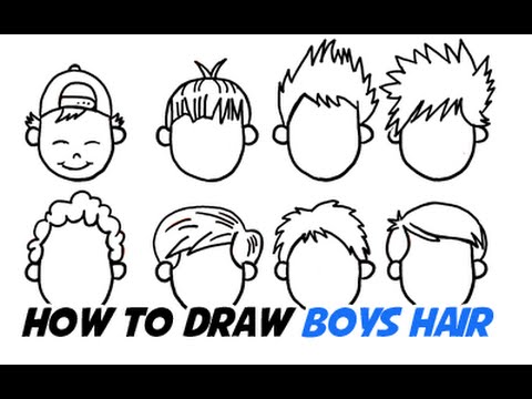 how to draw little boy hair