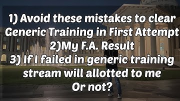 Avoid these mistakes to clear Infosys Generic Training in First Attempt | Infosys Training 2023
