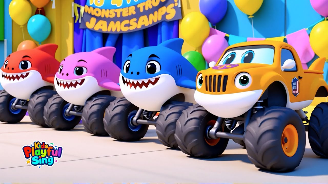 Baby Shark Monster Truck song + More Nursery Rhymes & Kids Songs - Kids ...