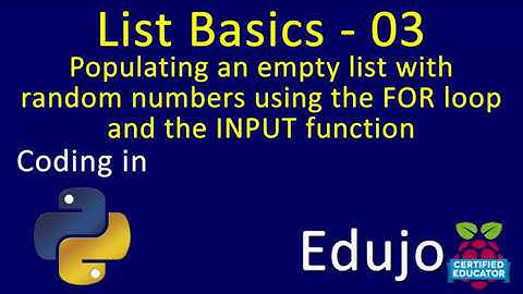 List Basics - 03: Using input to generate random numbers to a list