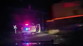 Video shows train hitting cop car parked on tracks with suspect inside by thatmaninblack 105 views 1 year ago 1 minute, 9 seconds