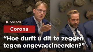 Van Houwelingen tegen De Jonge: Vindt u het dehumaniseren van ongevaccineerden normaal?