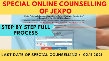 Special Online Counselling Of Jexpo 2021|| Step By Step Full Process