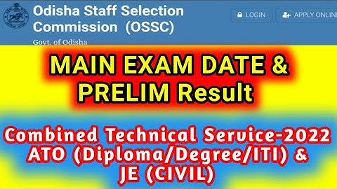 ATO & JE (CIVIL) Prelim Exam Result | MAIN Exam Date | Cut-off | ITI /DIPLOMA / DEGREE