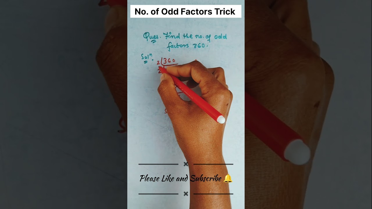 How to find the no. of odd factors in 360 using short trick. 💯🚀  