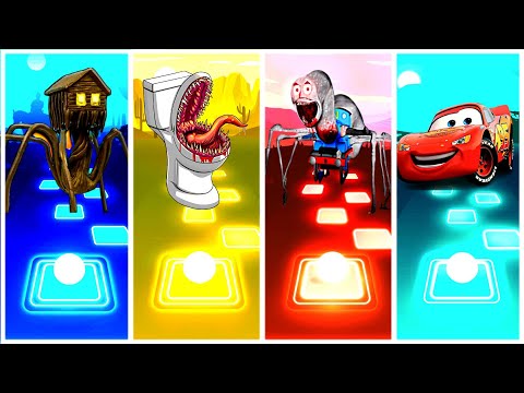 Lightning Mcqueen Eater vs Cartoon Cat vs Thomas The Train exe vs Bus Eater vs Siren Head Tiles Hop