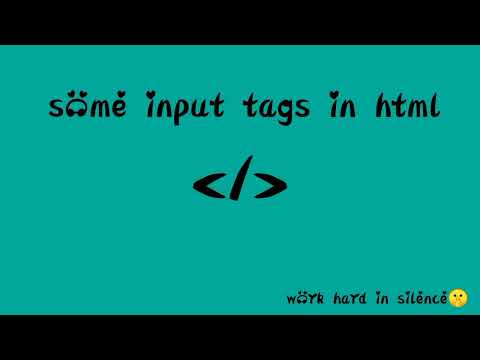 Frontend tricks and tips ! SOME INPUT TAGS IN HTML