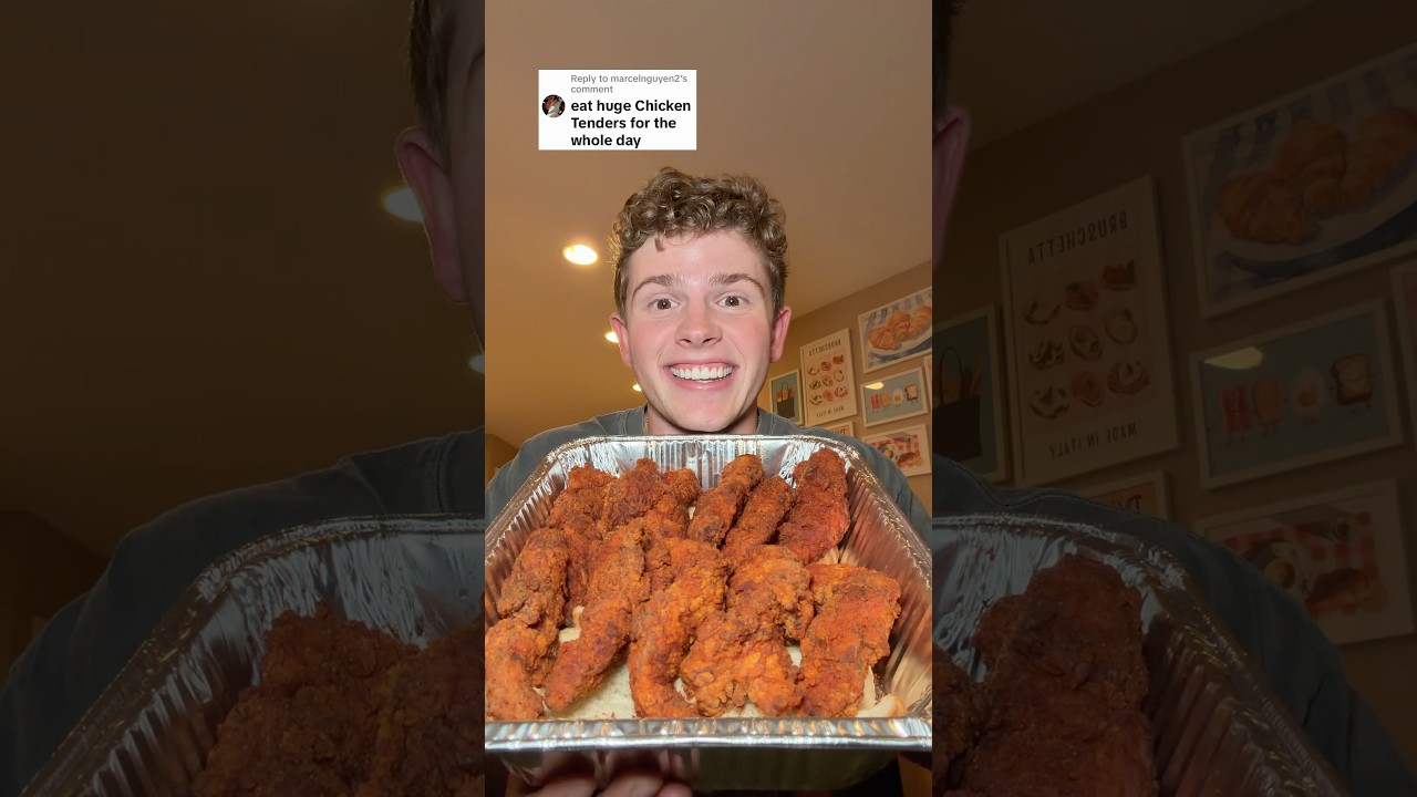 Eating The BIGGEST Chicken Tenders in The World For The Whole Day!