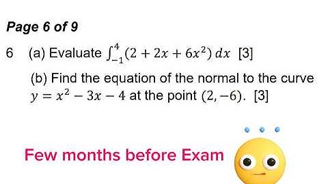 Calculus | Integration | Equation of the normal to the curve