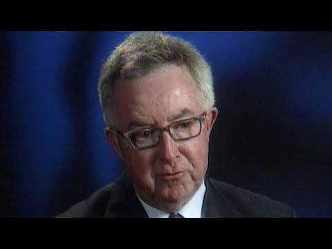 Sandie Rinaldo interviews former Canadian prime minister Joe Clark in 2002