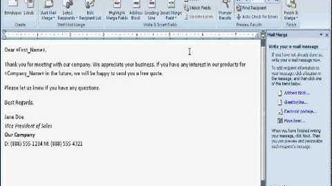 3-Minute Microsoft Word 2007 Mail Merge Tutorial
