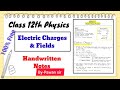 Class 12 Physics l Electrostatic handwriting Notes l chapter 1 physics notes l Best handwriting note