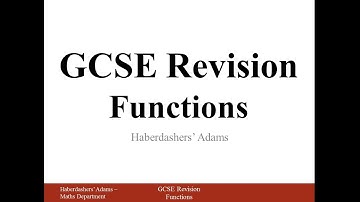 GCSE Revision - Functions