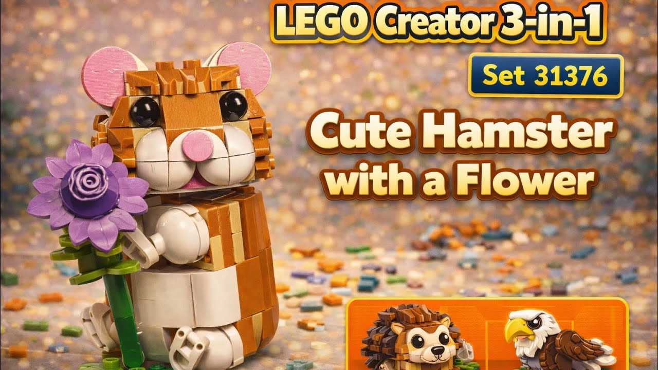 Pt. 3 LEGO Creator 3-in-1 Cute Hamster with a Flower 🐹🌸 | Relaxing Full Build (Set 31376)