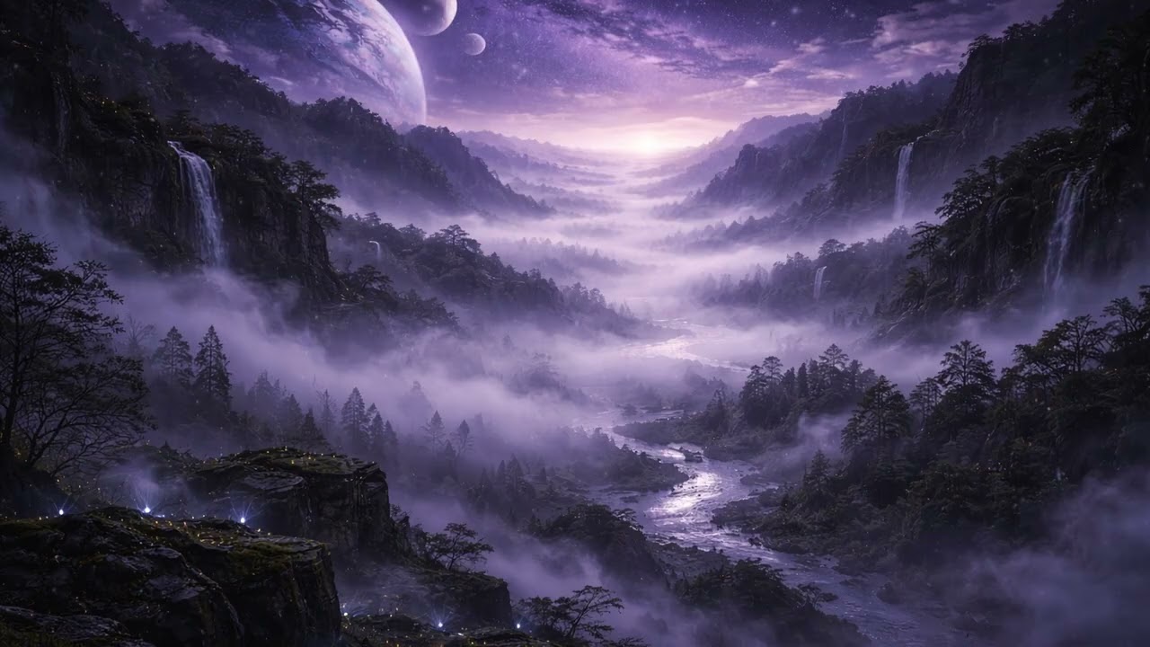 Ambient Space Sounds for Sleep | Fog-Choked Basin | 2 Hours