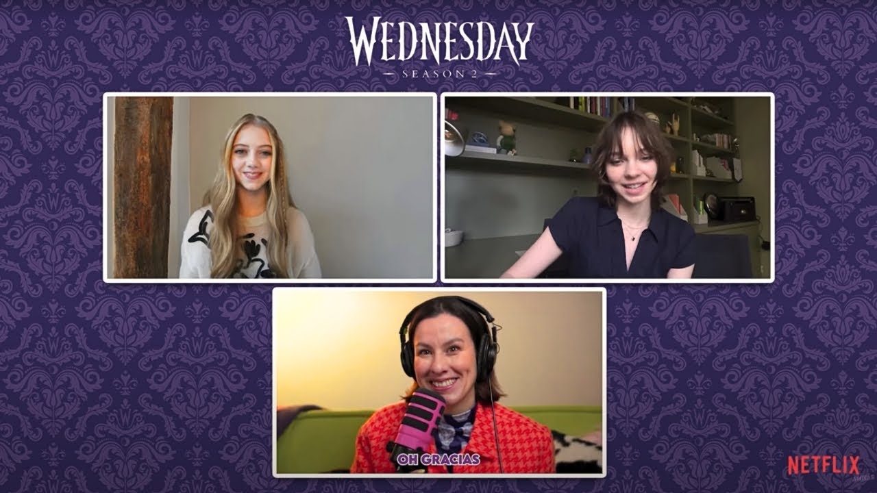 ¡EMMA MYERS y EVIE TEMPLETON revelan los secretos de MERLINA Temporada 2 a las AMIKAS!